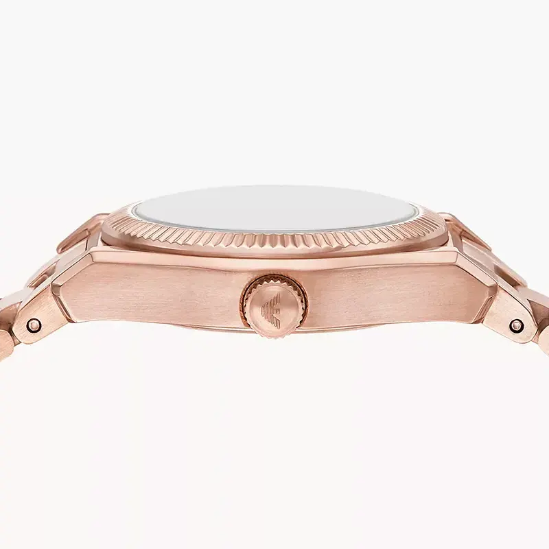 Emporio Armani Federica Green Dial Rose Gold Ladies Watch- AR11639
